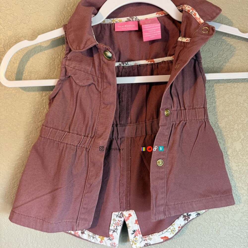 Isaac Mizrahi Toddler Girls Dress with Scalloped Design and Split Hem Size 12M